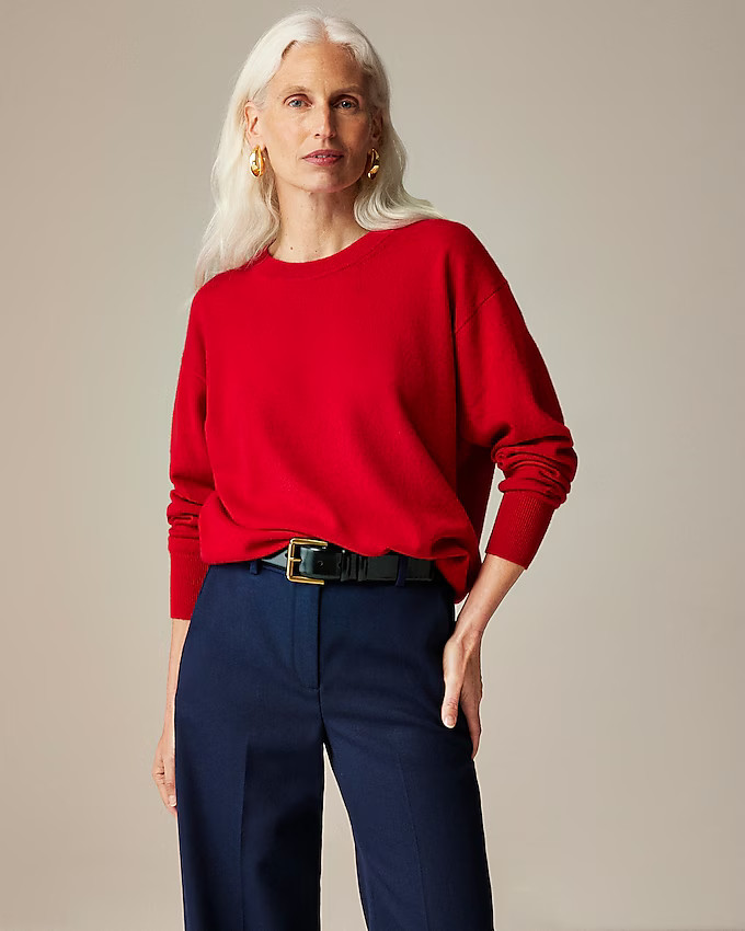 Cashmere relaxed crewneck sweater | J. Crew US