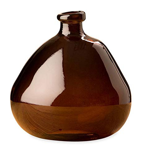 VivaTerra Recycled Glass Balloon Vase, 9-inch H x 8-inch Dia, Chocolate | Amazon (US)