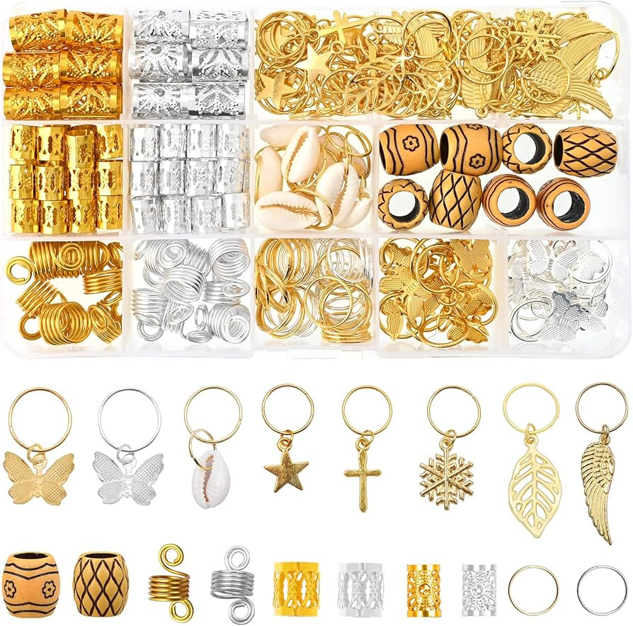 254 PCS Loc Hair Jewelry for Women Braids Dreadlocks Beads Hair Accessories Clips Braids Jewelry ... | Amazon (US)