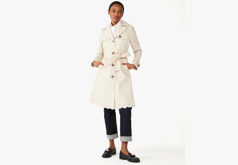 Scalloped Trench Coat | Kate Spade Outlet