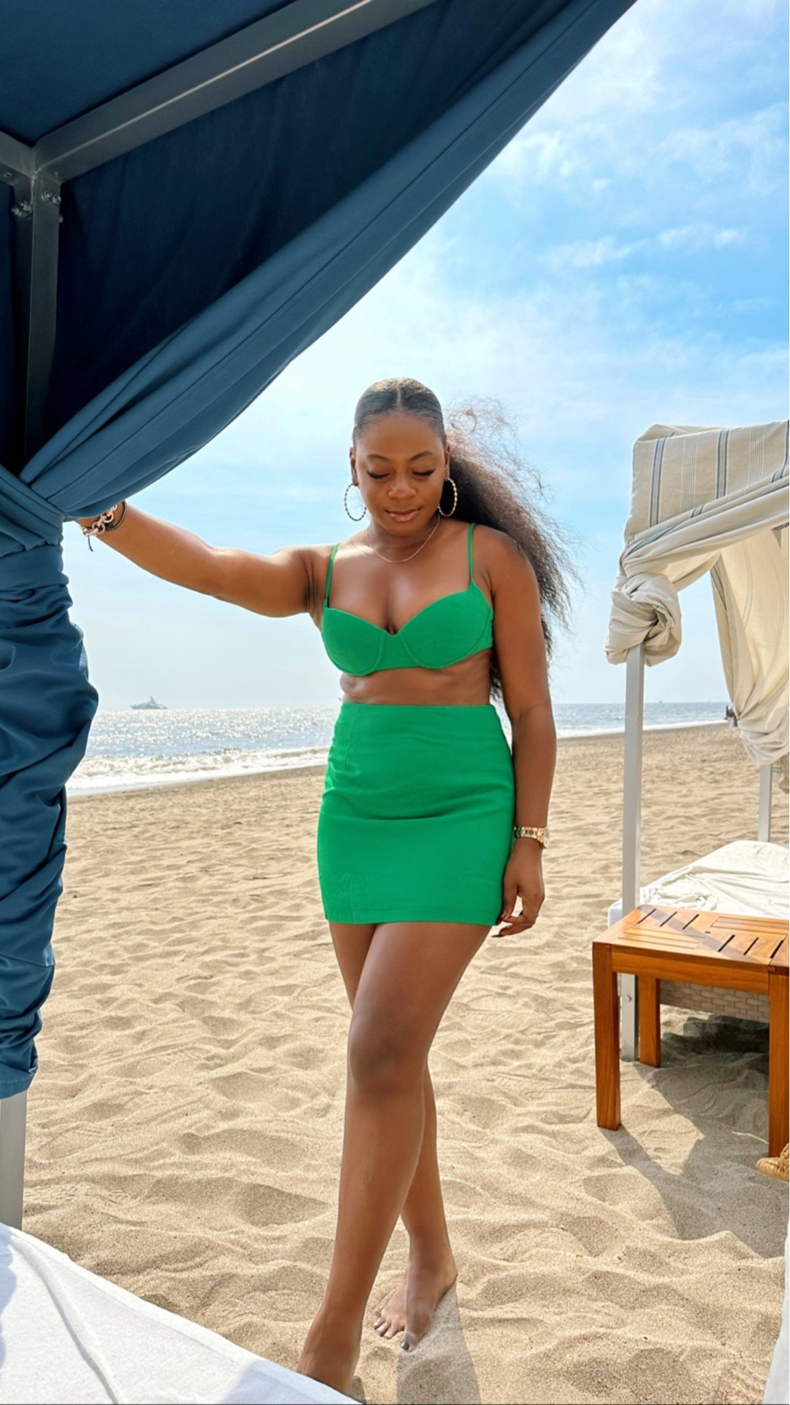 A power two piece set perfect for vacation and a beach club hang  