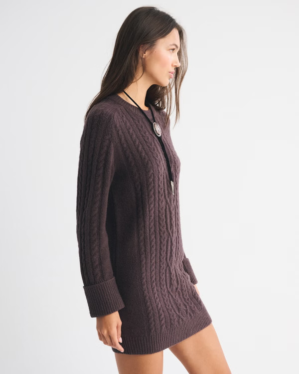 The A&F Madeline Cable Mini Sweater Dress | Abercrombie & Fitch (US)