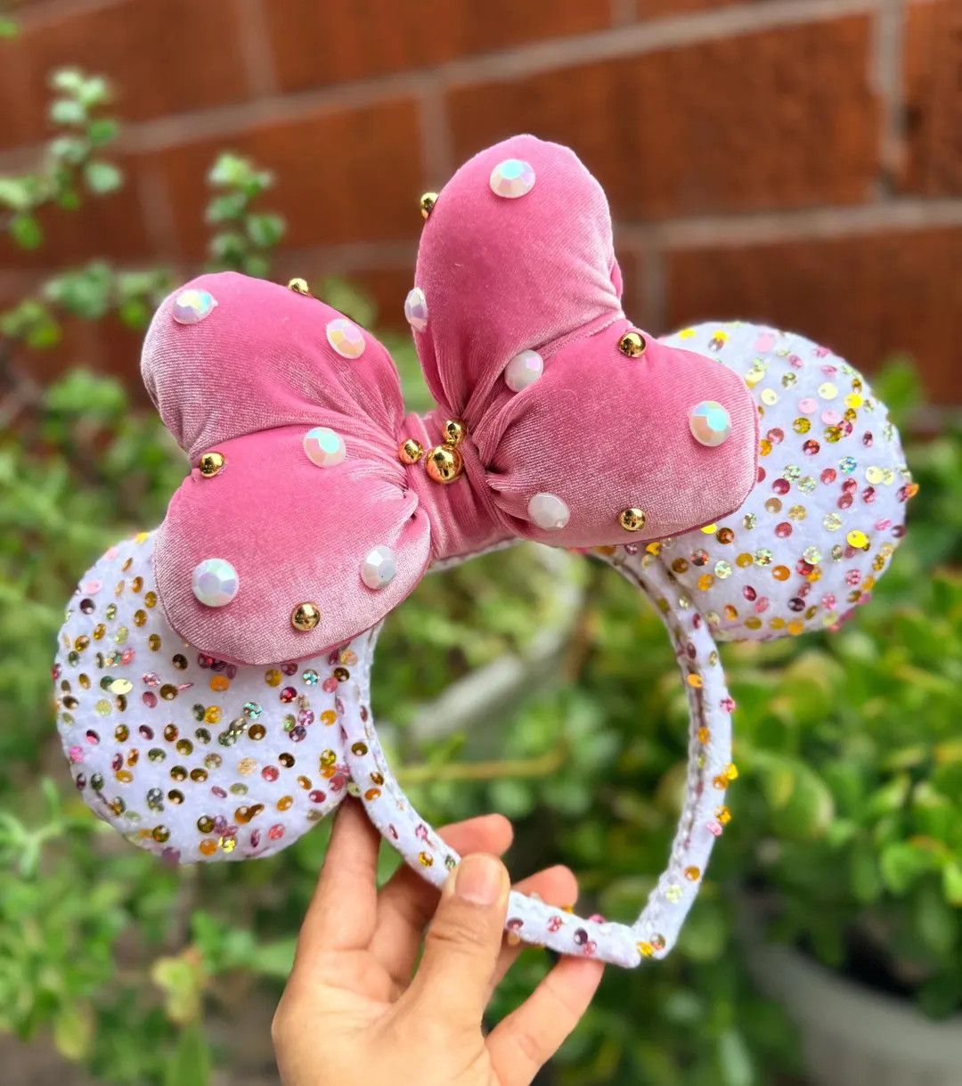 Dusty Pink Sequins  Minnie Ears | Etsy (Global)