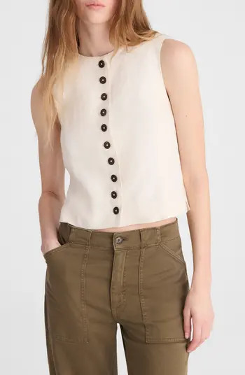 Button Front Linen Shell Top | Nordstrom