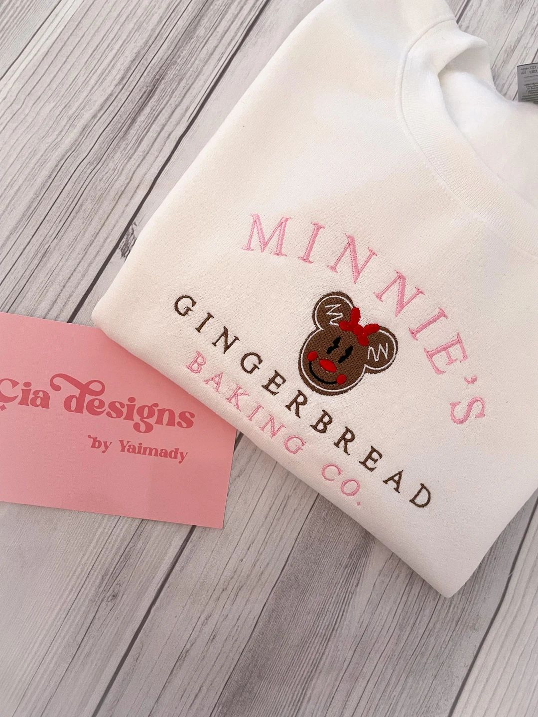 Minnie Gingerbread embroidered Crewneck, Gingerbread embroidered sweatshirt, Disney Christmas Sweate | Etsy (US)