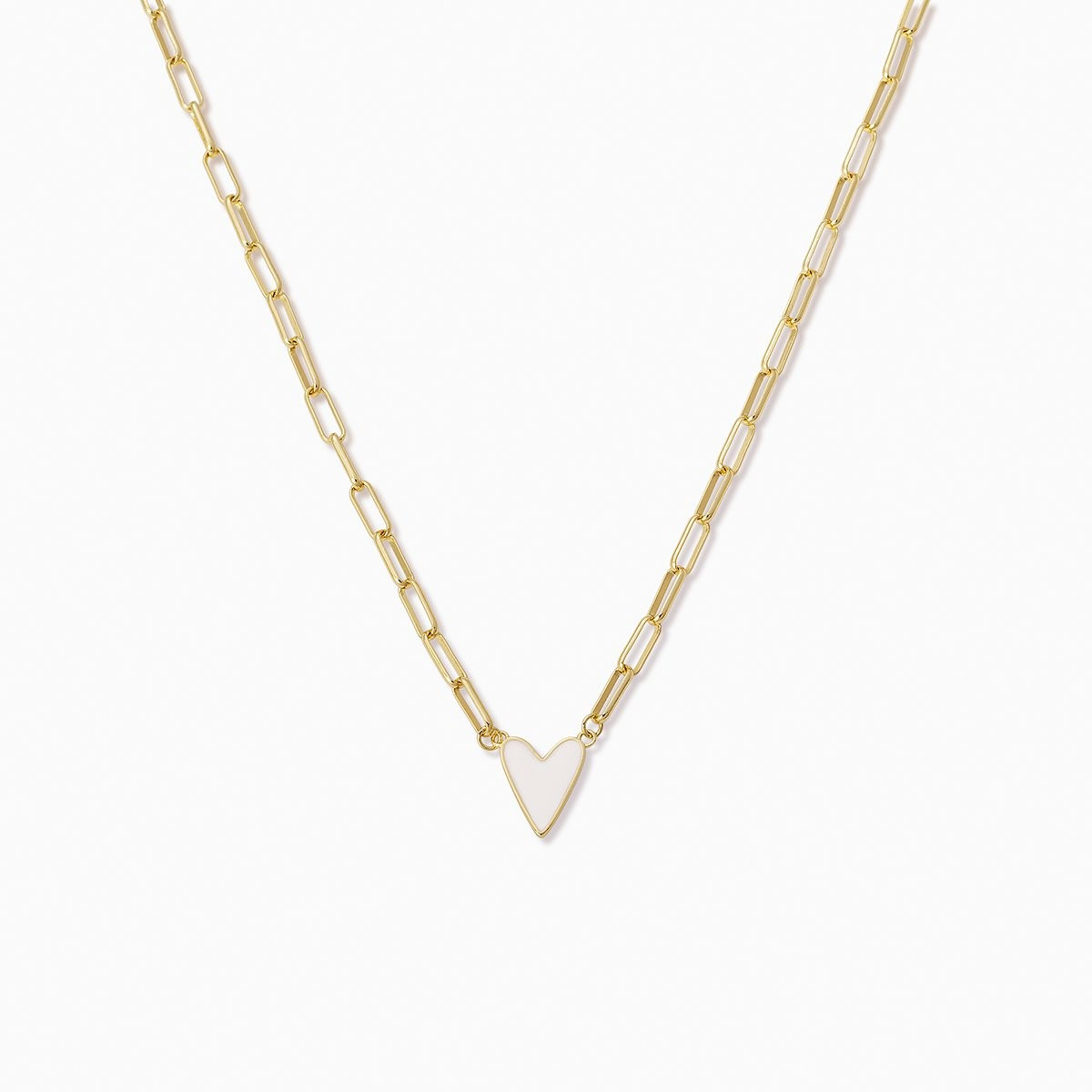 White Heart Necklace Large | Uncommon James