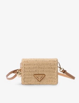 Brand-plaque woven card holder | Selfridges