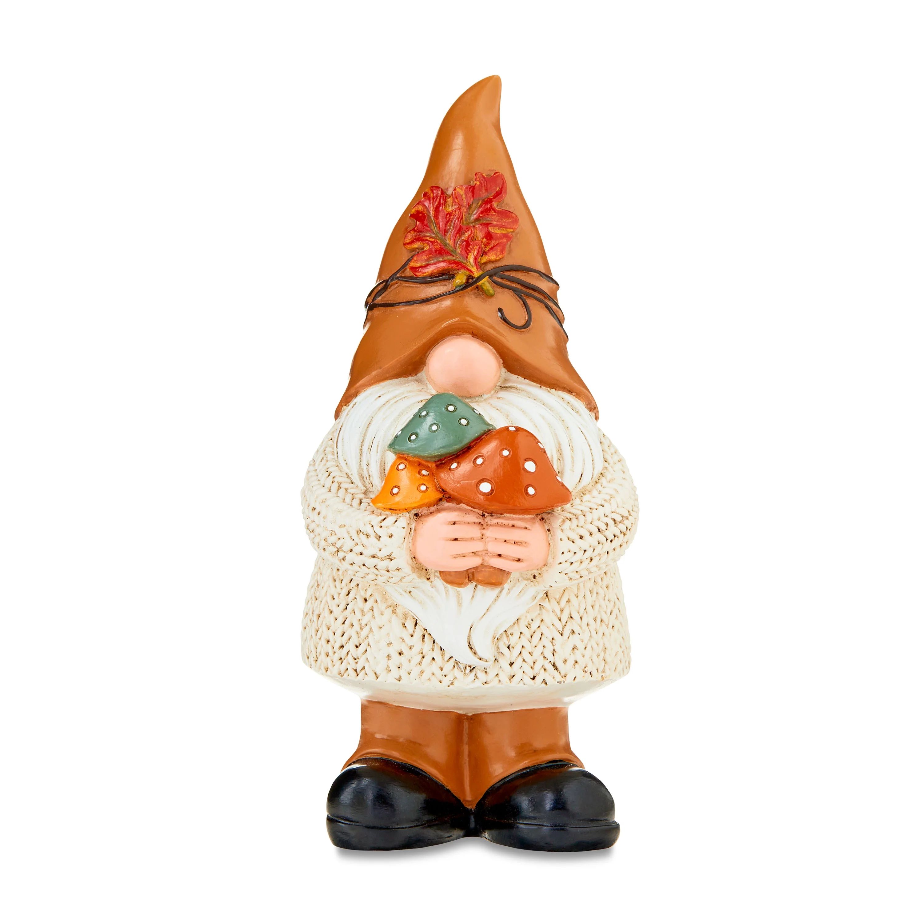 Harvest Orange Mushroom Gnome Decoration, 6 in, by Way To Celebrate | Walmart (US)