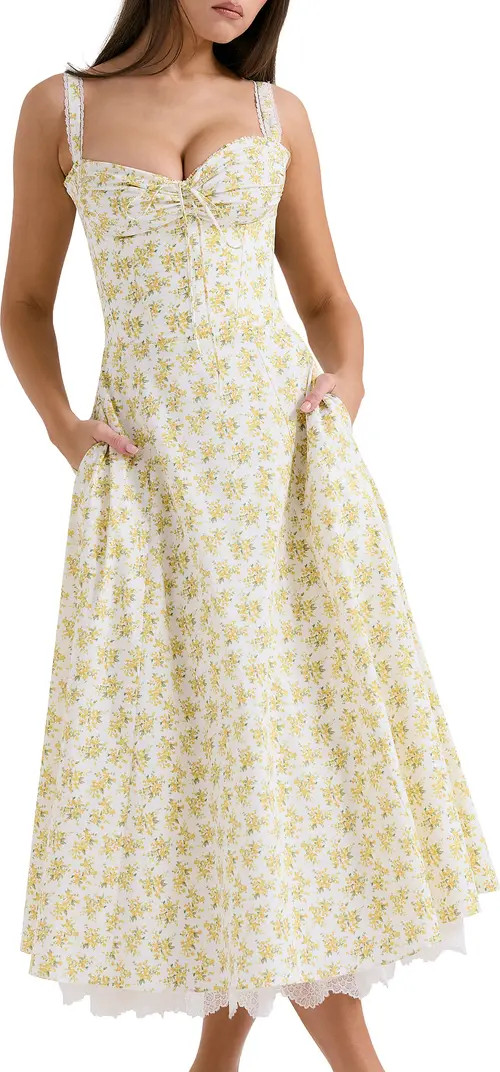 Rosalee Floral Stretch Cotton Petticoat Dress | Nordstrom