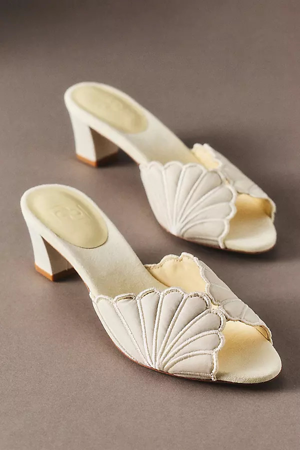 Reformation Weldena Shell Block Heeled Mules | Anthropologie (US)