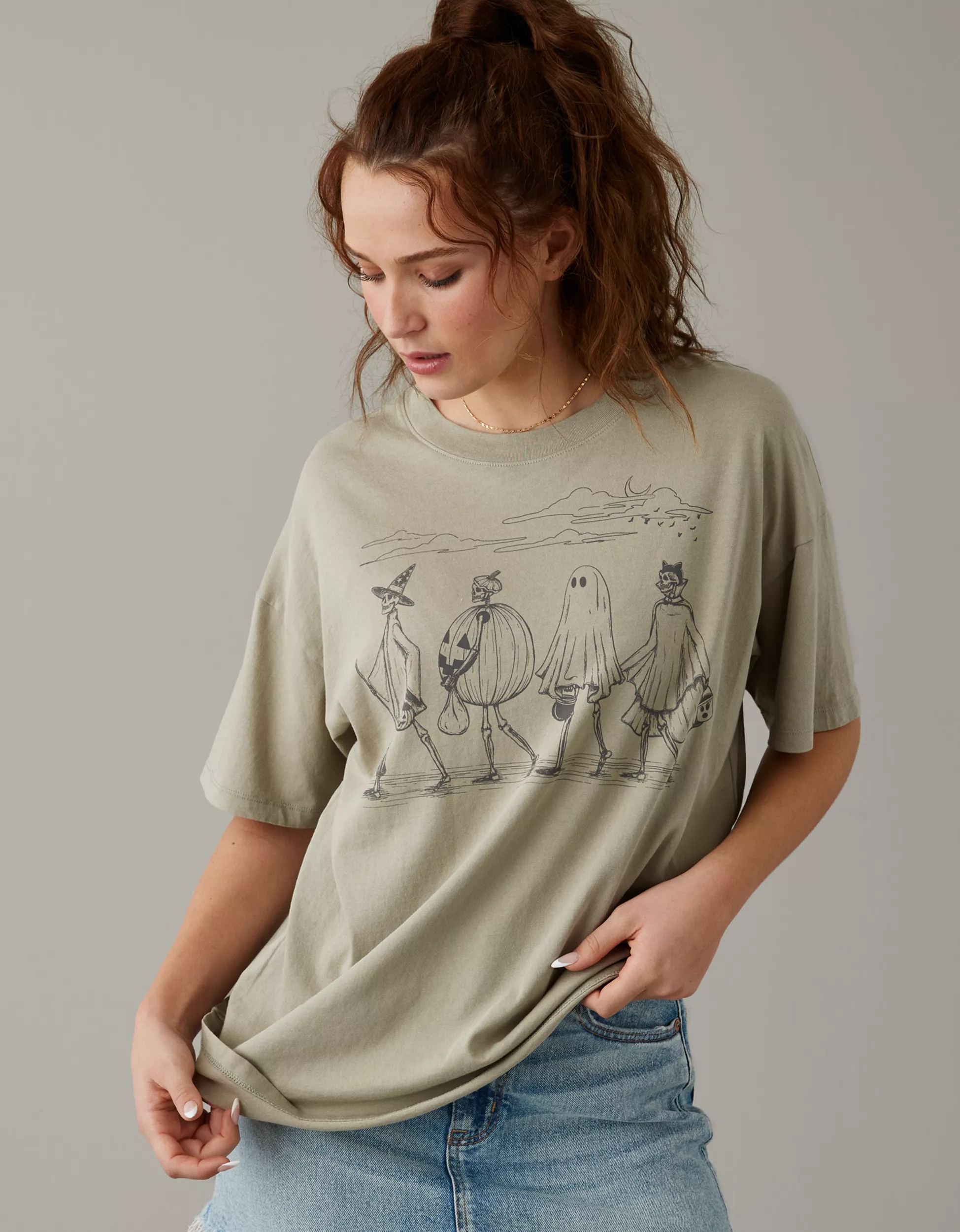 AE Oversized Halloween Graphic Tee | American Eagle Outfitters (US & CA)