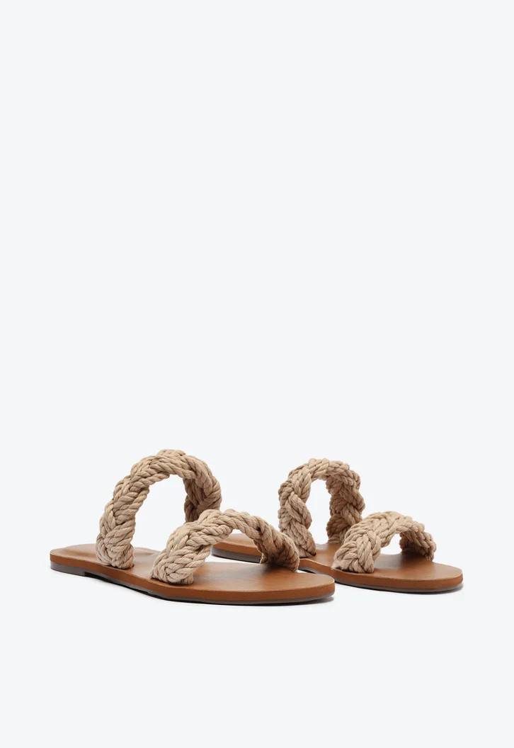 Rasteira Nude Duas Tiras Trançada | ZZ Mall (BR)