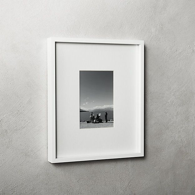 Gallery White Frame with White Mat 4x6 | CB2
