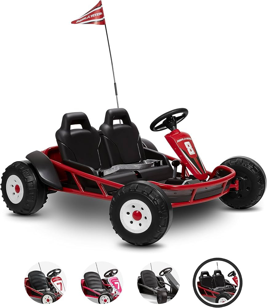 Radio Flyer Ultimate Go-Kart for 2, 24 Volt Outdoor Ride On Toy, Go Kart for Kids Ages 3-8, Large... | Amazon (US)