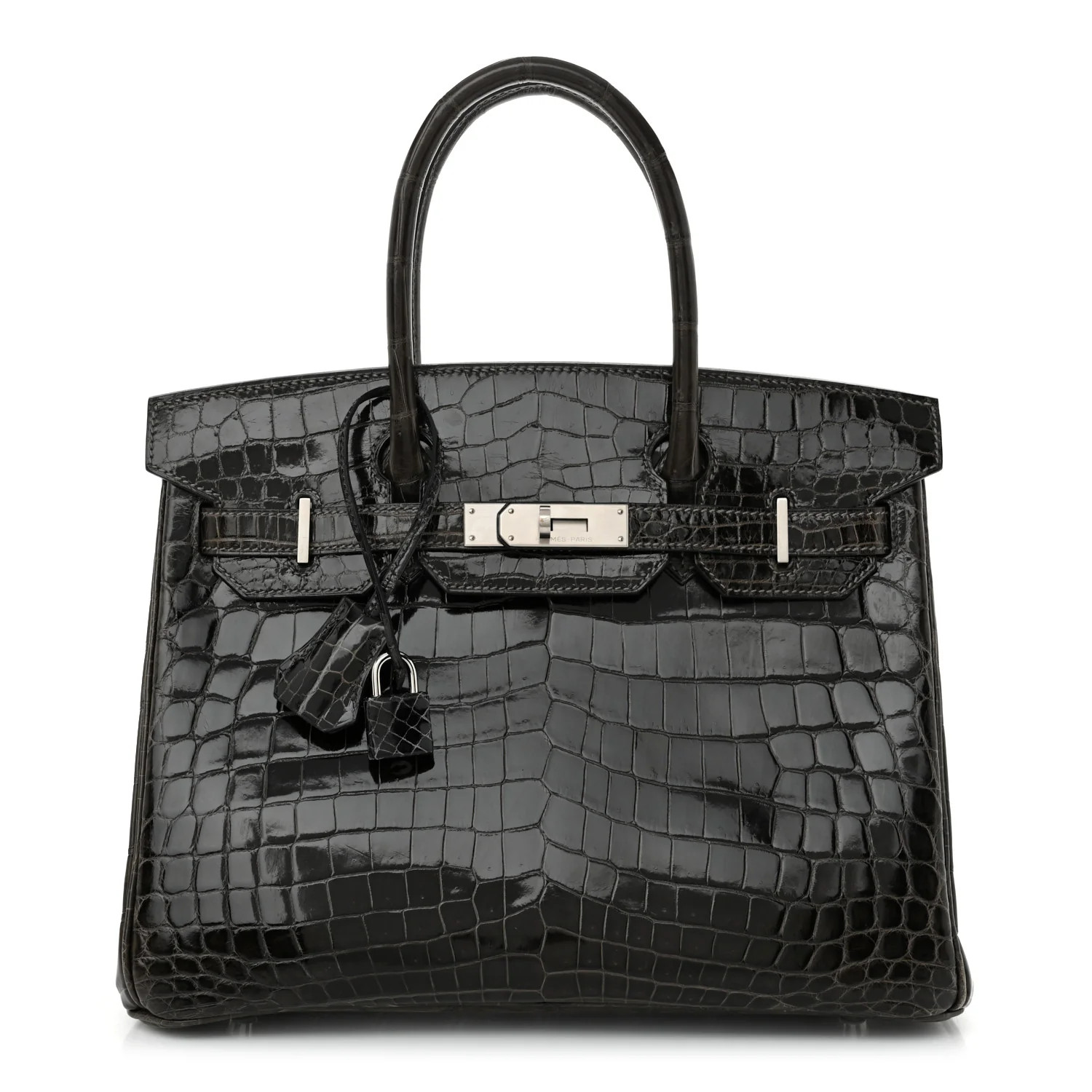 Hermes Shiny Niloticus Crocodile Horseshoe Birkin 30 Graphite 1716876 | FASHIONPHILE (US)