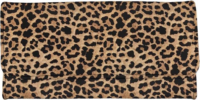 Kuiaobaty Leopard Print Long Handbag for Women,Brown Ladies Clutch Purse with Card Slots Coin Poc... | Amazon (UK)
