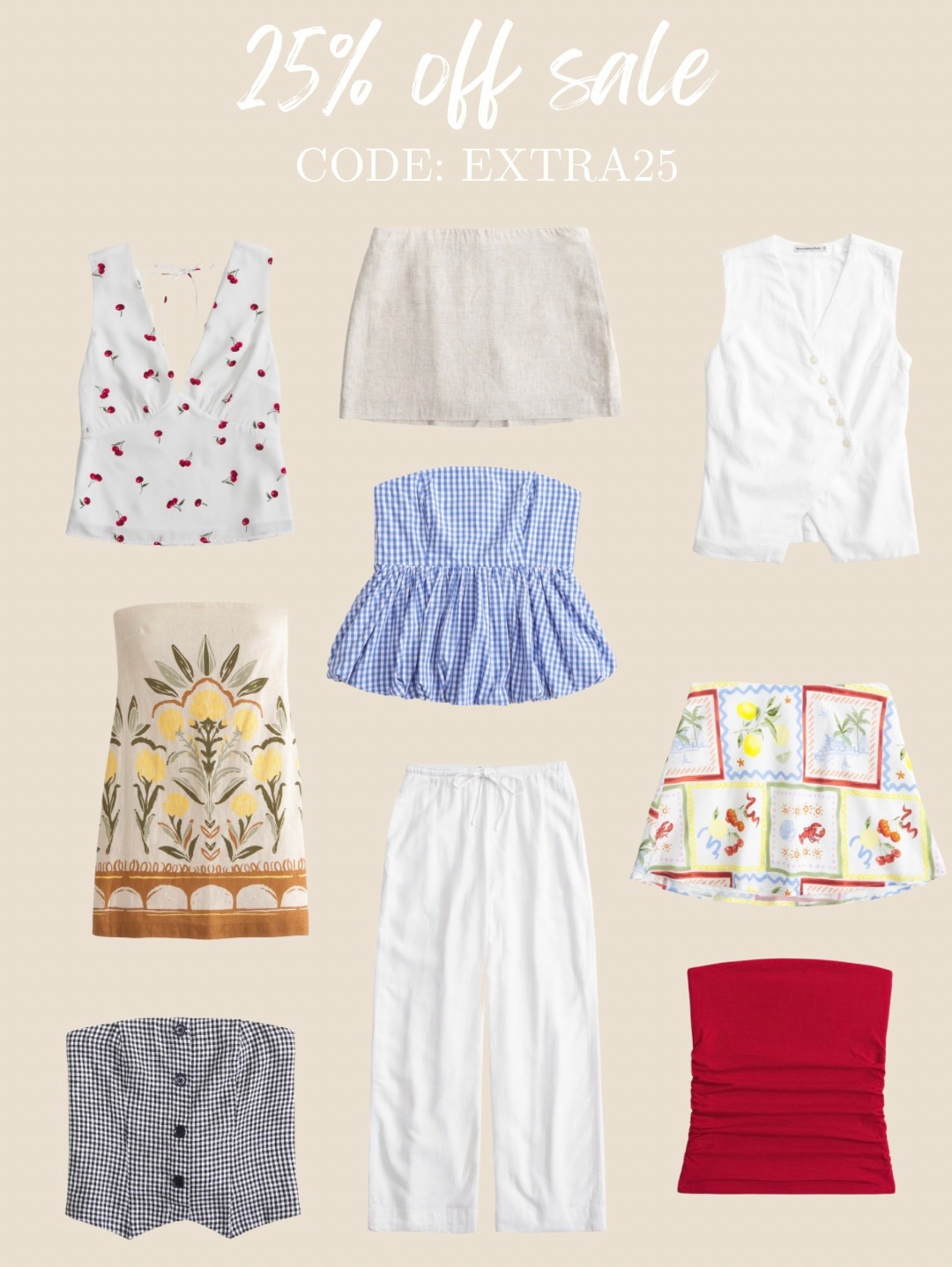 shop 25% off at Abercrombie with code EXTRA25 💛 some products are already on sale + this code stacks on top! 

Abercrombie | Abercrombie spring sale | Abercrombie spring new arrivals | European summer | bubble hem top | linen pants | linen skirt 

#LTKFindsUnder50 #LTKSaleAlert #LTKSpringSale