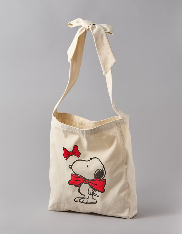AEO Snoopy Holiday Bow Tote | American Eagle Outfitters (US & CA)