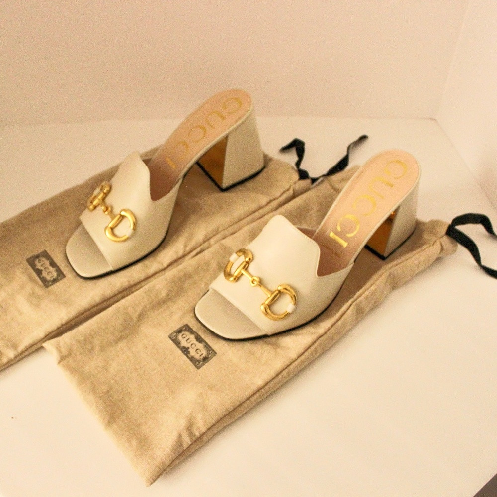 Gucci Cream Sandals with Gold Accents | Poshmark