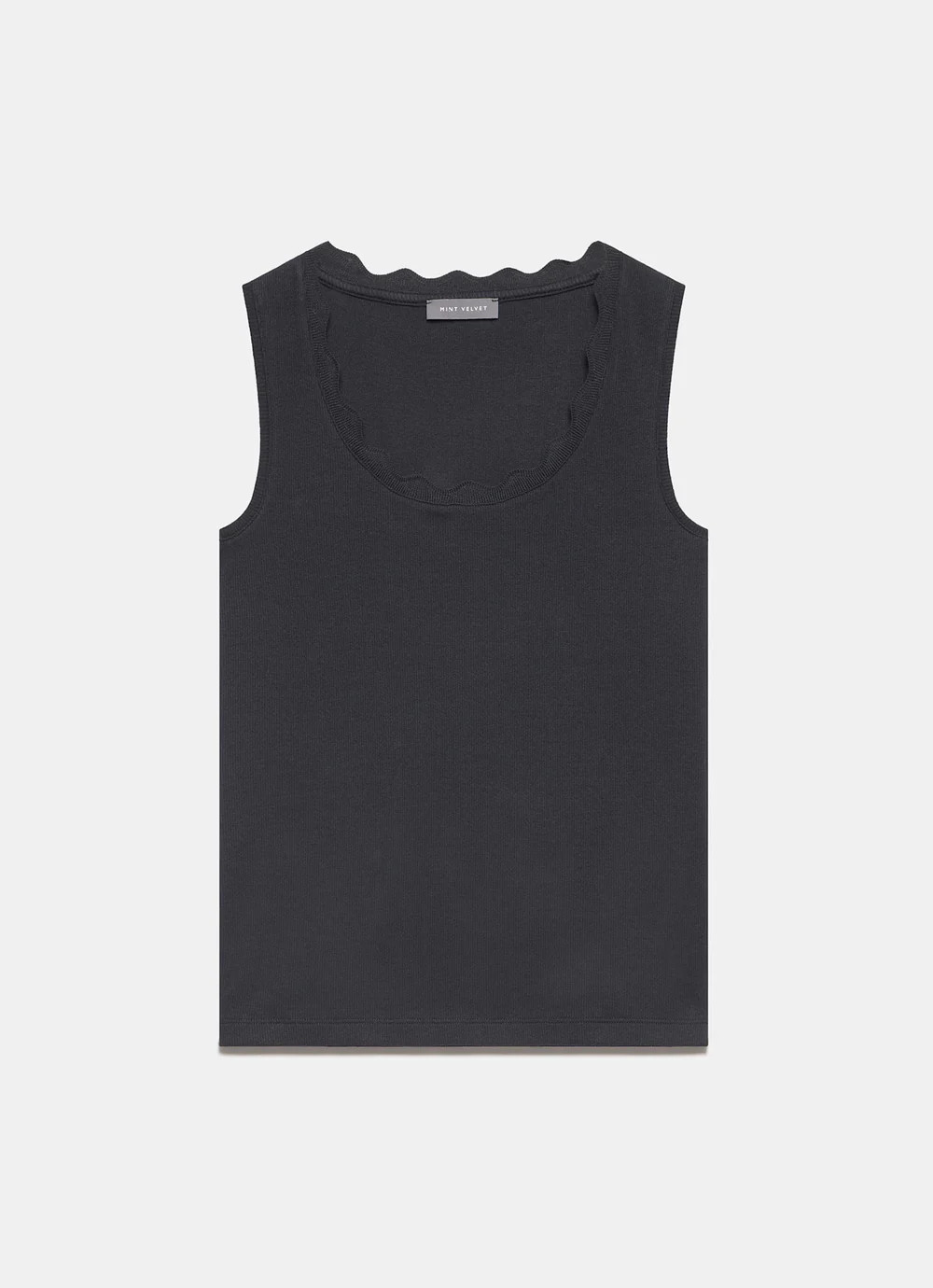 White Scallop Trim Vest Top | Mint Velvet