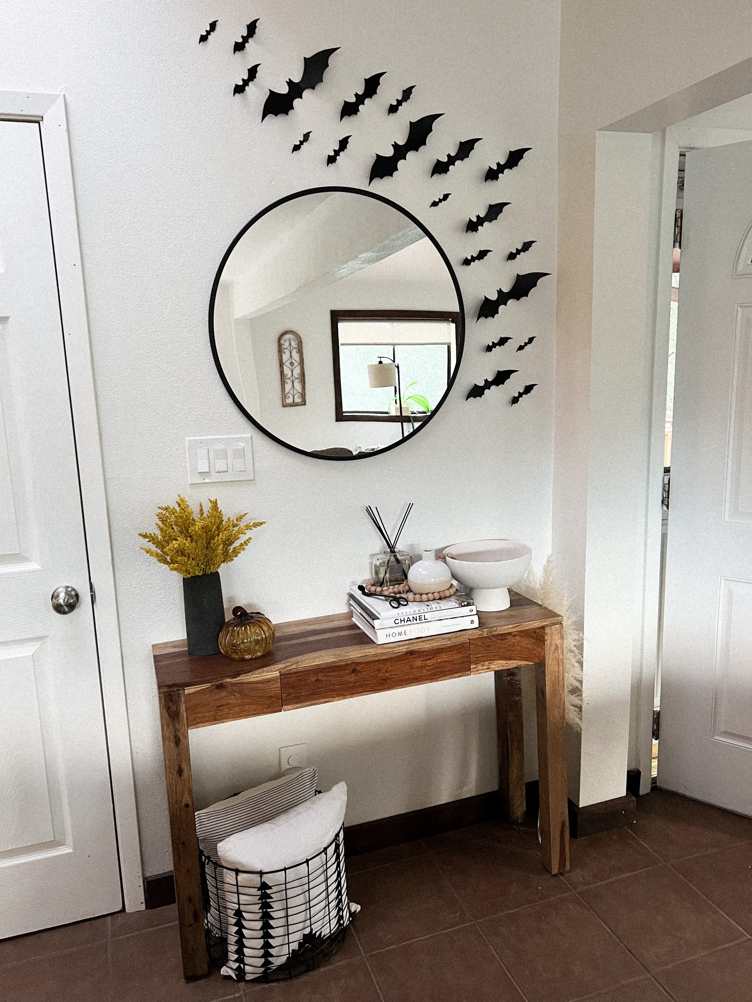 Found these $10 bats on Amazon to make our entryway a little more spooky! 4 sizes and they stick very well (my wall is textured). Just kind of threw them up then adjusted as needed! 

#LTKSeasonal #LTKHoliday #LTKHalloween