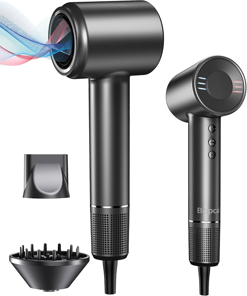 Bopcal Hair Dryer, Ionic Hair Dryer with Diffuser, 150,000 RPM Professional High-Speed Blow Dryer... | Amazon (US)