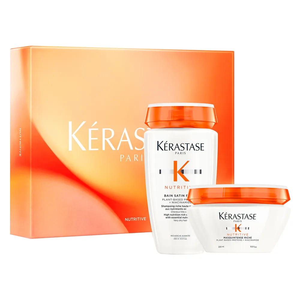 Kit Kérastase Nutritive Shampoo Bain Satin Riche 250 ml + Máscara Masquintense Riche 200 ml | Amobeleza (BR)