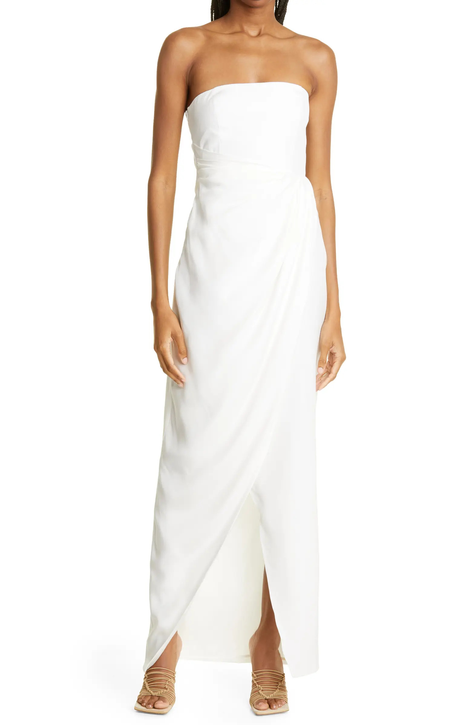 Lica Strapless Silk Faux Wrap Dress | Nordstrom