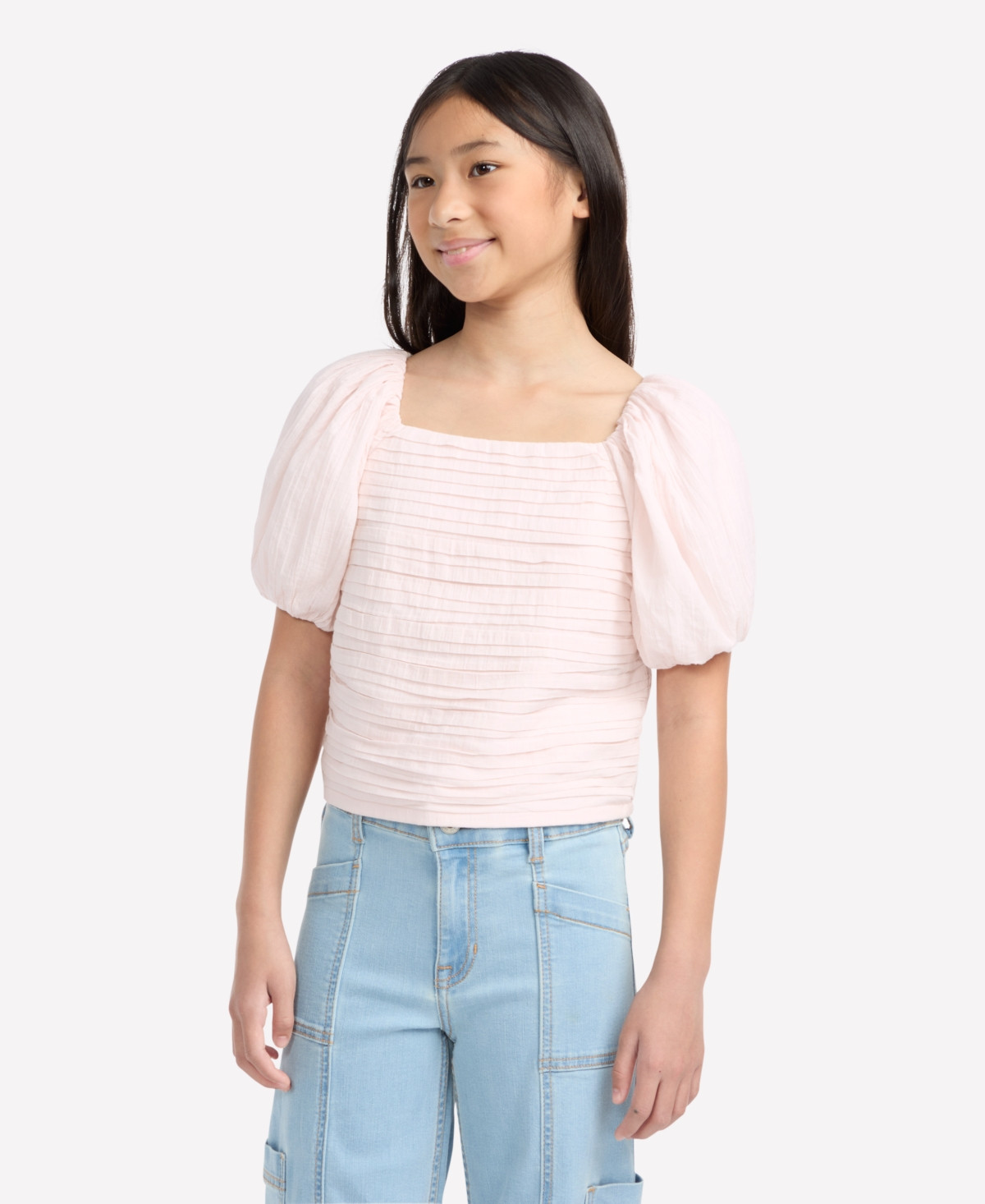 abercrombie kids Girls Emerson Puff Sleeve Top - Cradle pink | Macy's