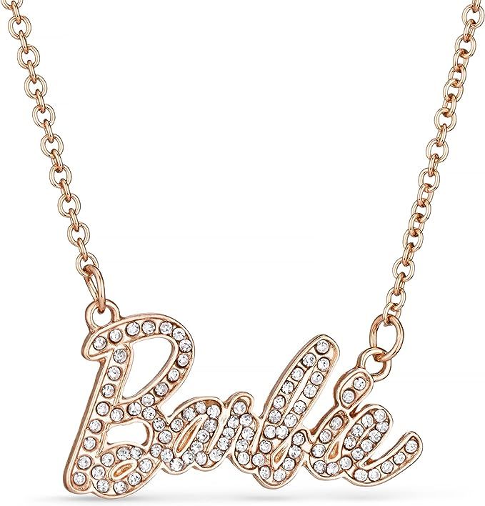 Barbie Crystal Script Logo Necklace | Amazon (US)