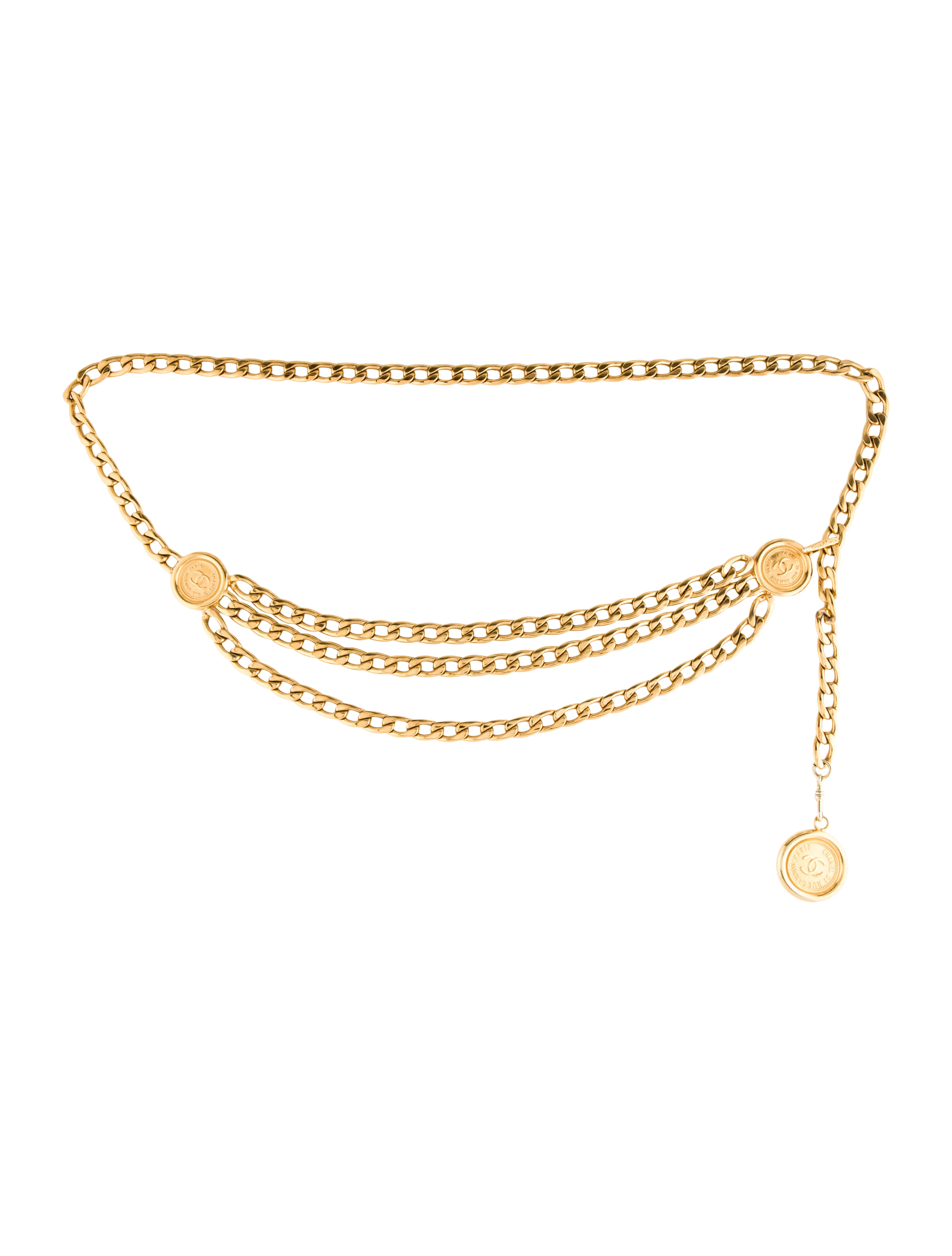 Vintage Interlocking CC Logo Chain-Link Belt | The RealReal