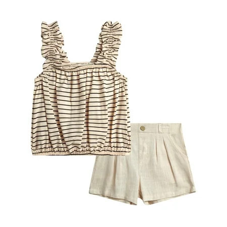 Jessica Simpson Girls' Knit and Woven Short Set, Sizes 4-12 | Walmart (US)