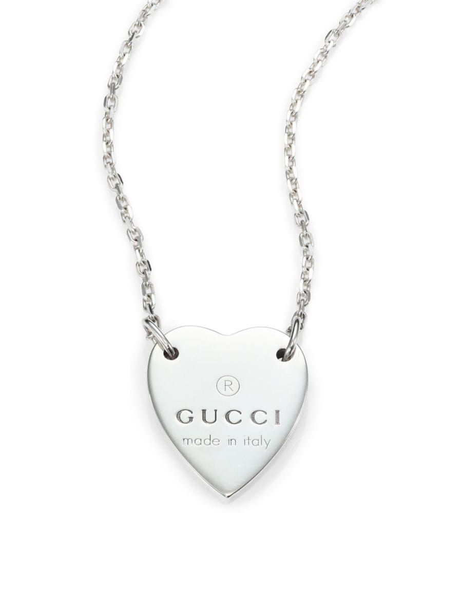 Gucci Sterling Silver Signature Heart Pendant Necklace | Saks Fifth Avenue