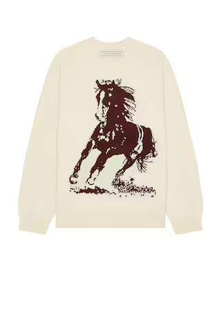 ONE OF THESE DAYS Running Horse Knit Sweater in Oatmeal from Revolve.com | Revolve Clothing (Global)
