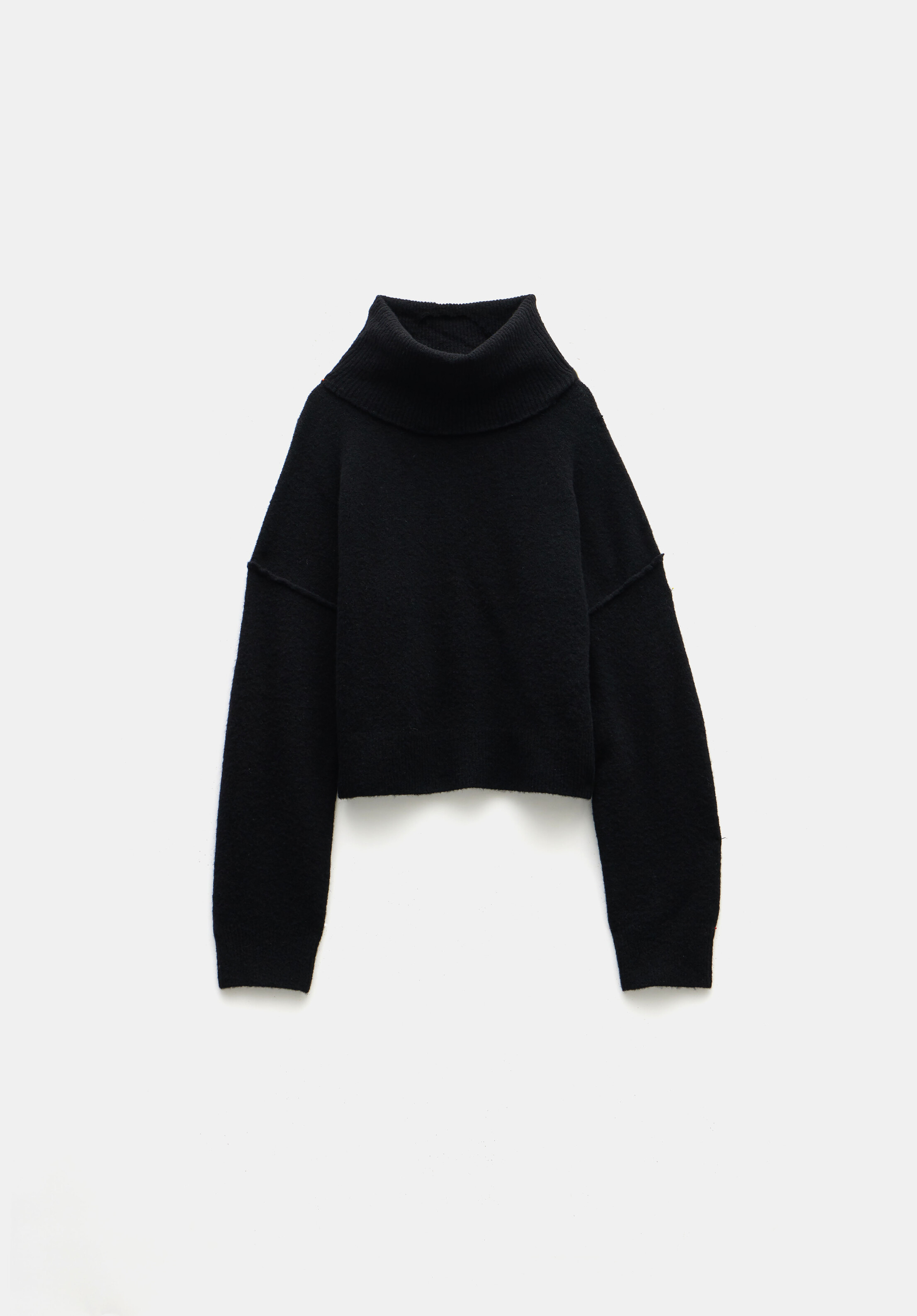 Meryl Wool Blend Cropped Roll Neck Jumper | Hush UK