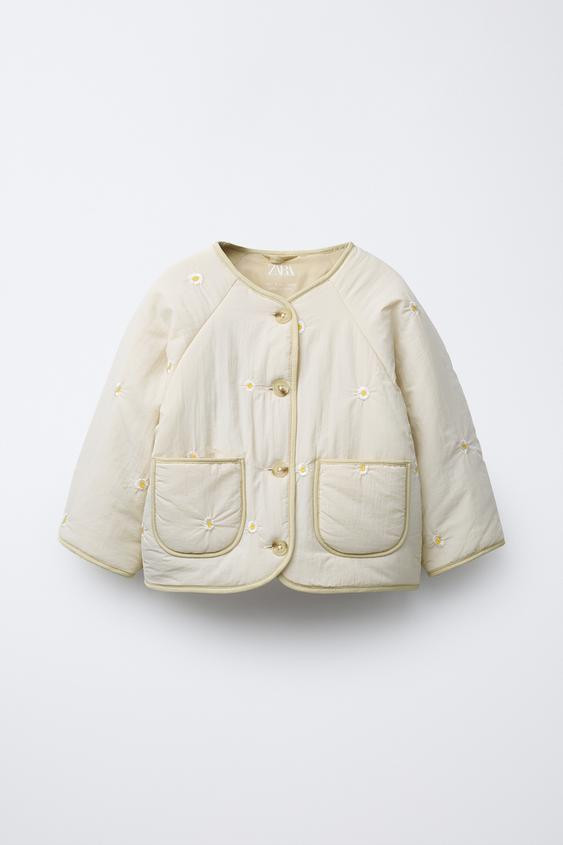 EMBROIDERED DAISY QUILTED JACKET | Zara US