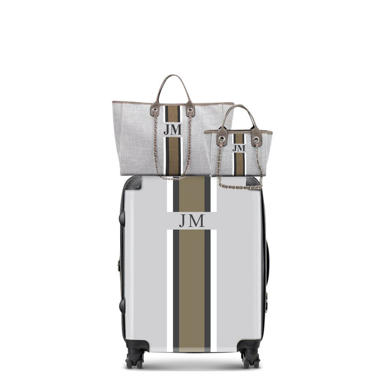 Lily & Bean Set of 3 French Grey- Cabin Suitcase, Jumbo and Mini Tote | Lily and Bean