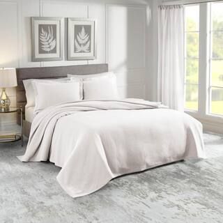 Sunset Cotton Queen White Coverlet Set | The Home Depot