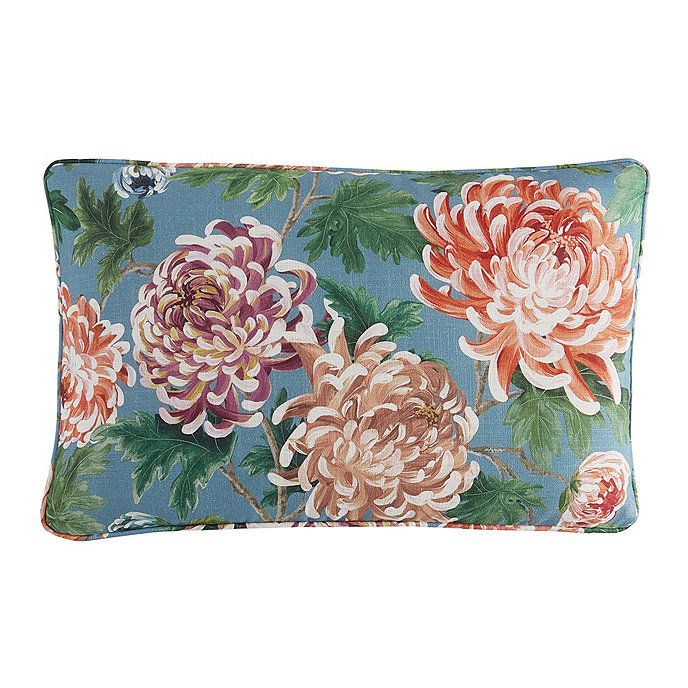 Alora Floral Linen Throw Pillow Cover with Down Insert | Ballard Designs, Inc.