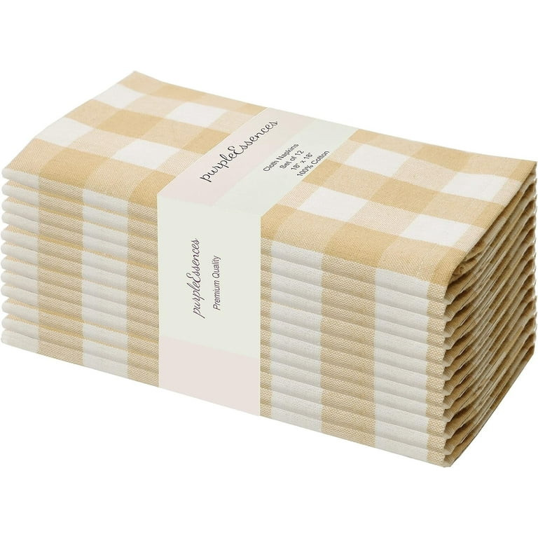 PurpleEssences Cloth Dinner Napkins Buffalo Check Gingham Plaid -18 X 18 Set of 12-100% Cotton-So... | Walmart (US)