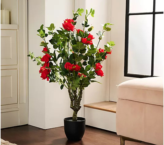 Make Your Selection: Garden Reflections 36" Faux Rose Tree in Growers Pot | QVC