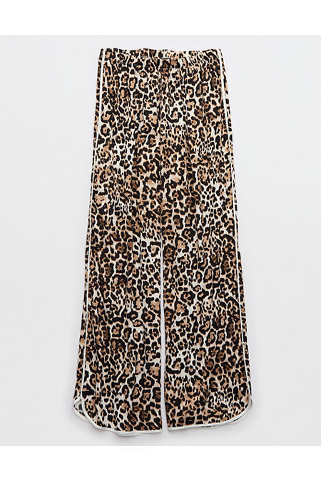 Aerie Off-Duty Satin Piping Trouser PJ Women's Soft Muslin XL | American Eagle Outfitters (US & CA)