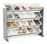 Tot Tutors Springfield Collection Supersized Wood Toy Storage Organizer, Extra Large, Grey/White | Amazon (US)
