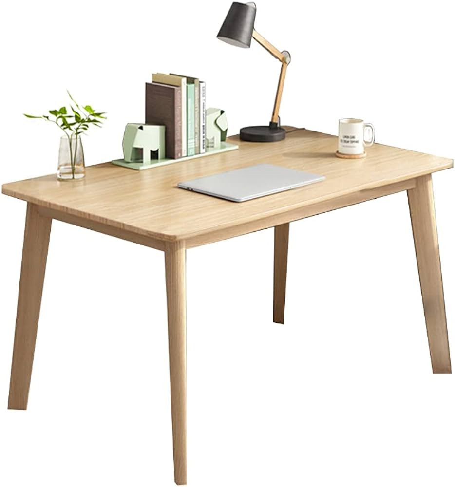 IOTXY Simple Wooden Writing Desk - Modern PC Laptop Computer Workbench with Solid Wood Legs for H... | Amazon (US)