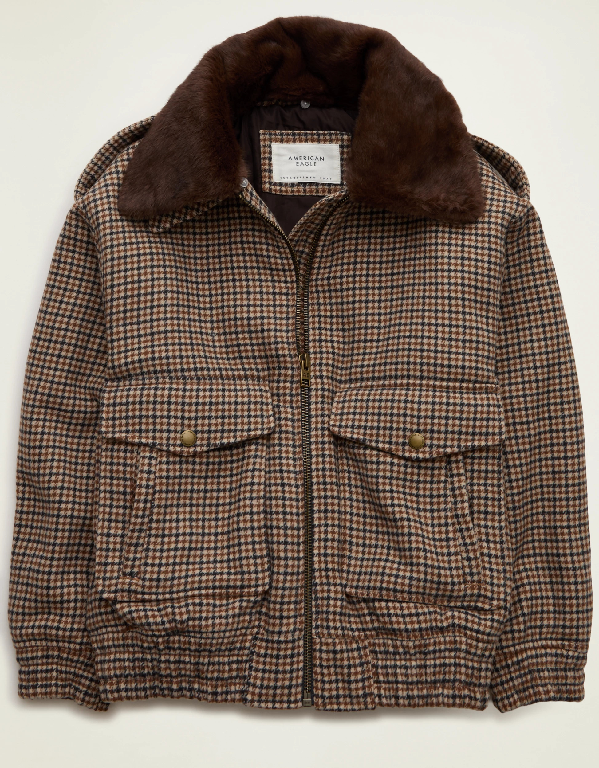 AE Wool-Blend Bomber Jacket | American Eagle Outfitters (US & CA)