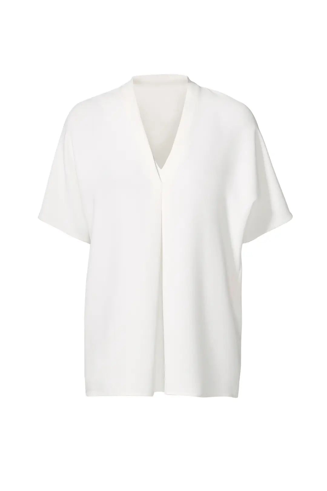 VINCE. White Short Sleeve Double V Top | Rent The Runway