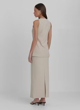 Beige Tailored Longline Waistcoat- Marcallo | 4th & Reckless