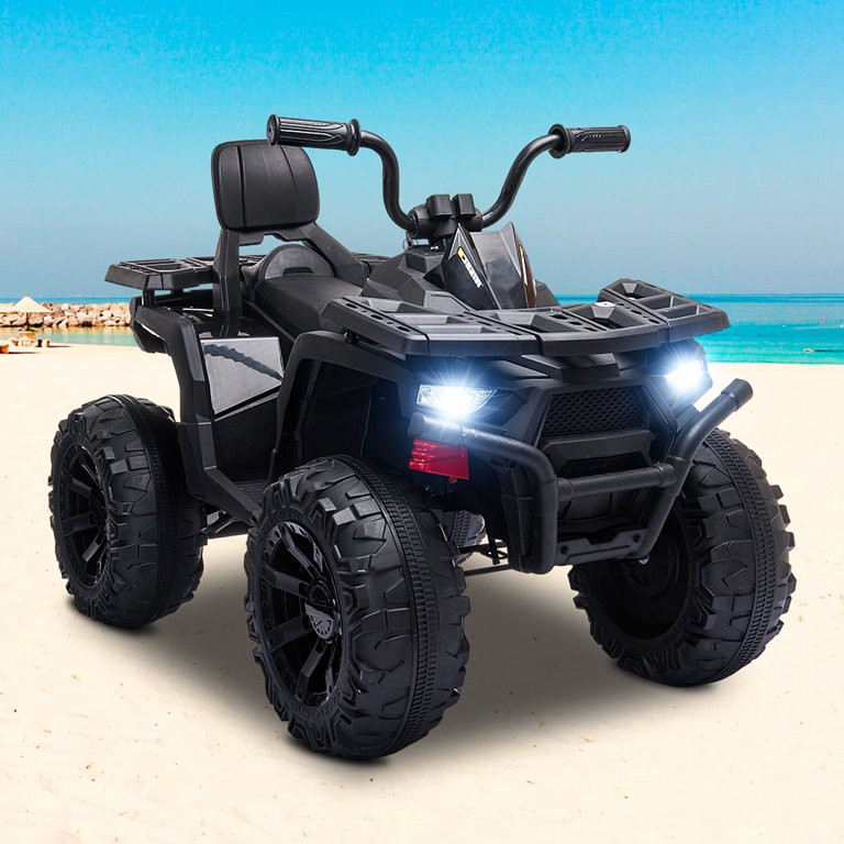 iRerts Black 12V Battery Powered Ride on ATV Cars for Boys Girls, Ride on Toys with Music, LED Li... | Walmart (US)