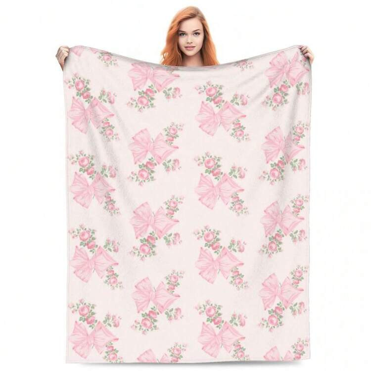 Pink bow blanket | SHEIN