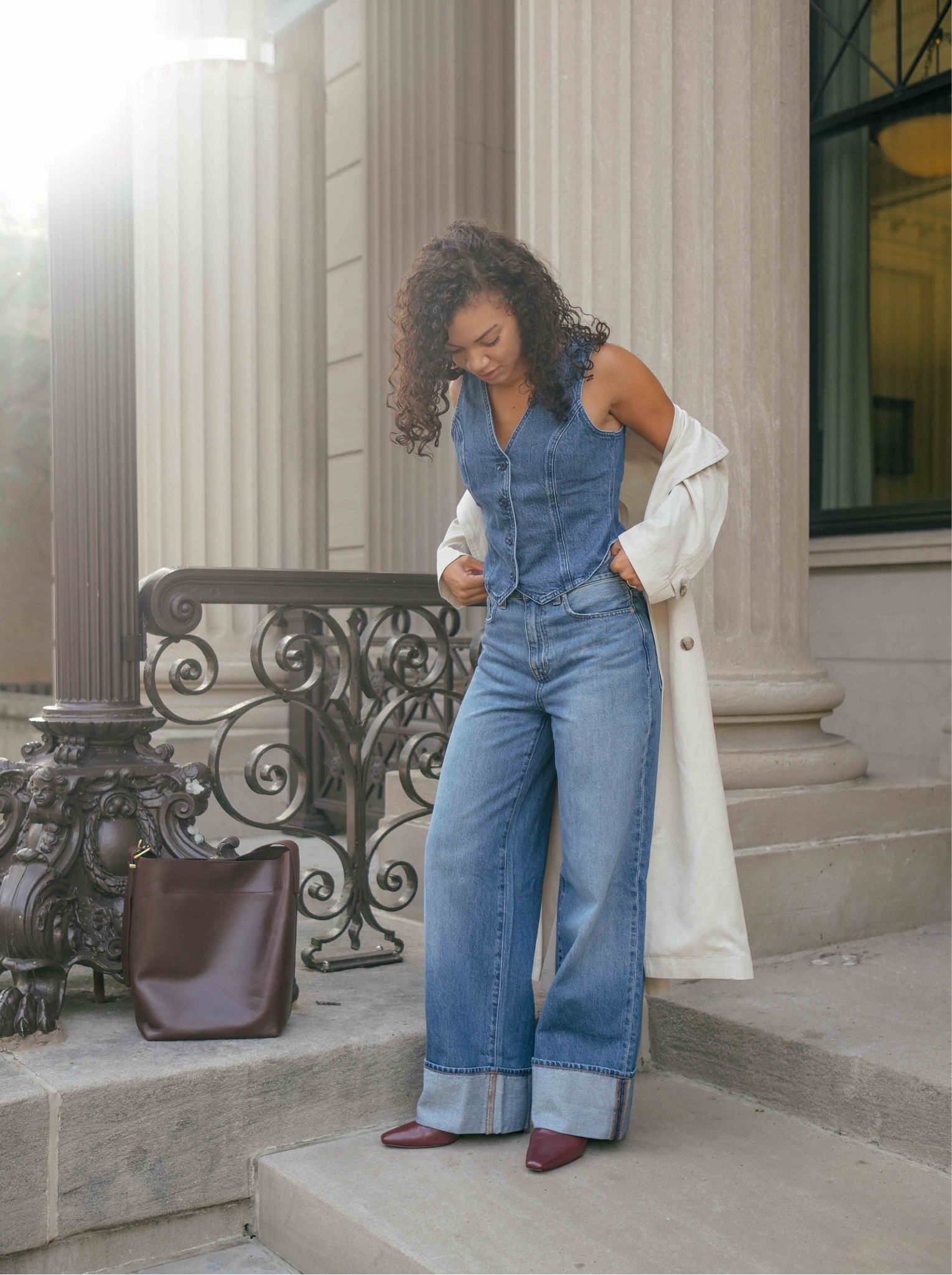 Autumn style starts with Madewell's latest denim arrivals! #madewell #madewellpartner #ad The Low-Slung Baggy Jeans and Superwide leg styles are perfect for transitioning from late summer into the cooler months ahead. Pair them with a burgundy (or chocolate brown) bag and kitten-heel boots for a pop of fall color, and top it off with a classic trench for a timeless look! (I'm wearing a size 26 in the Low-Slung Baggy Jeans and Superwide jeans, (my true size), however, I could have gotten a 25 for a tighter fit around the waist/hips. I'm wearing a 26 in the Kick Out Crop Jeans and they fit true to size. Shoes fit tts!)

#LTKStyleTip #LTKSeasonal #LTKShoeCrush